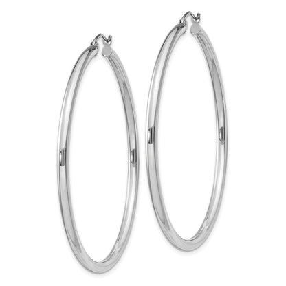 Sterlingsilber Rhodiniert 2.5mm Rund Creolen