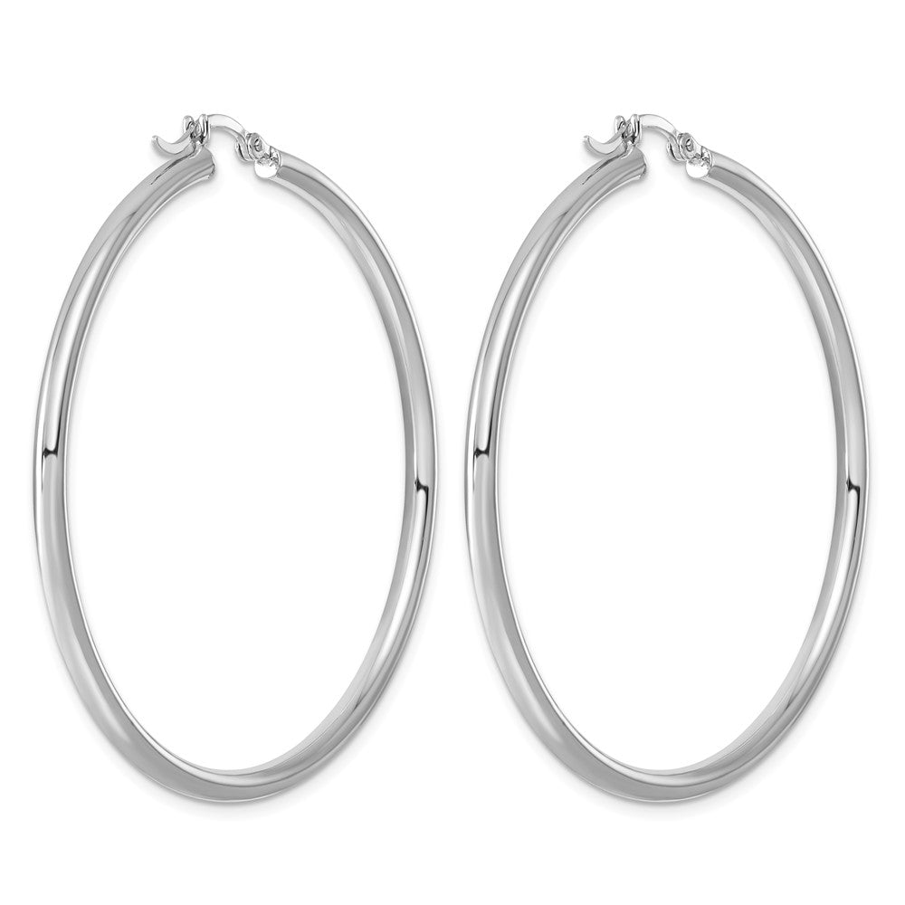 Sterlingsilber Rhodiniert 2.5mm Rund Creolen