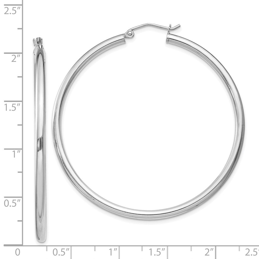 Sterlingsilber Rhodiniert 2.5mm Rund Creolen