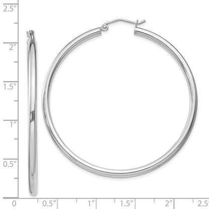 Sterlingsilber Rhodiniert 2.5mm Rund Creolen