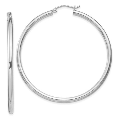 Sterlingsilber Rhodiniert 2.5mm Rund Creolen