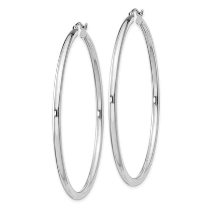 Sterlingsilber Rhodiniert 2.5mm Rund Creolen