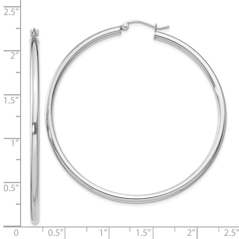 Sterlingsilber Rhodiniert 2.5mm Rund Creolen
