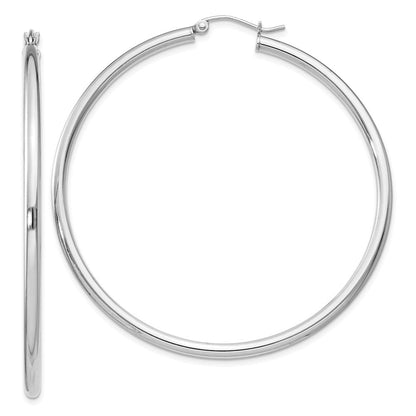 Sterlingsilber Rhodiniert 2.5mm Rund Creolen