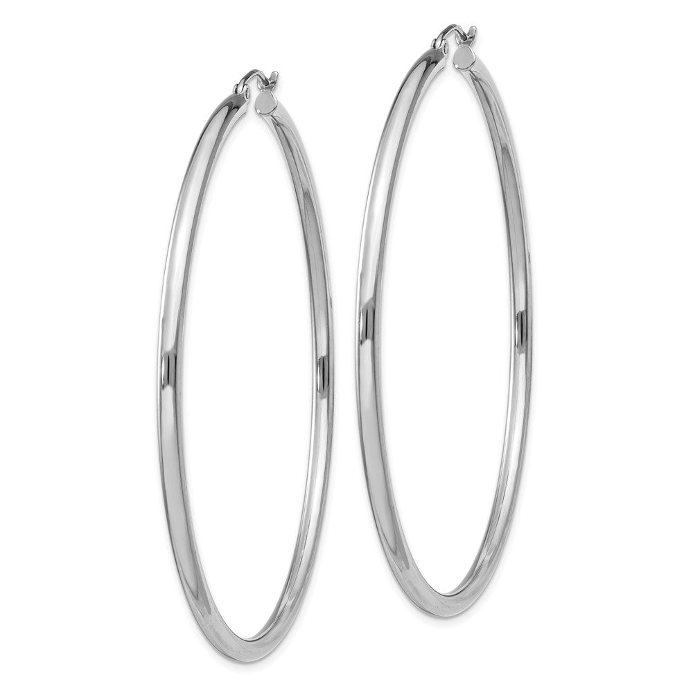 Sterlingsilber Rhodiniert 2.5mm Rund Creolen