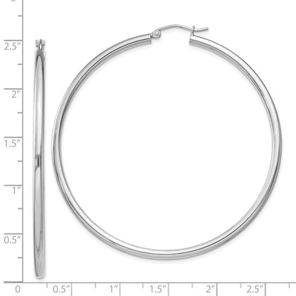 Sterlingsilber Rhodiniert 2.5mm Rund Creolen