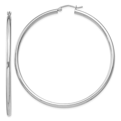 Sterlingsilber Rhodiniert 2.5mm Rund Creolen