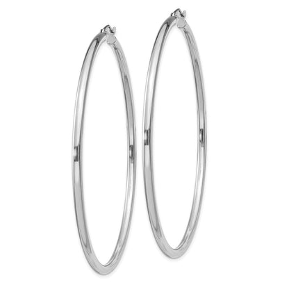 Sterlingsilber Rhodiniert 2.5mm Rund Creolen