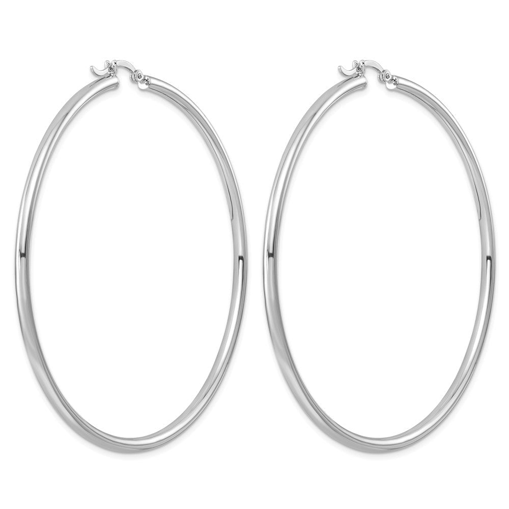 Sterlingsilber Rhodiniert 2.5mm Rund Creolen