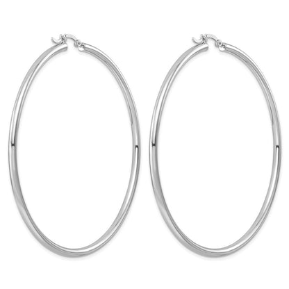 Sterlingsilber Rhodiniert 2.5mm Rund Creolen