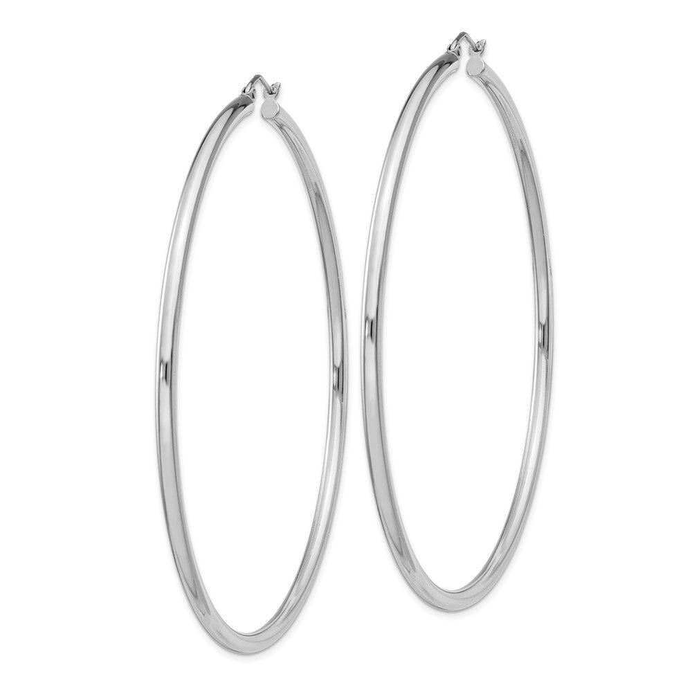 Sterlingsilber Rhodiniert 2.5mm Rund Creolen