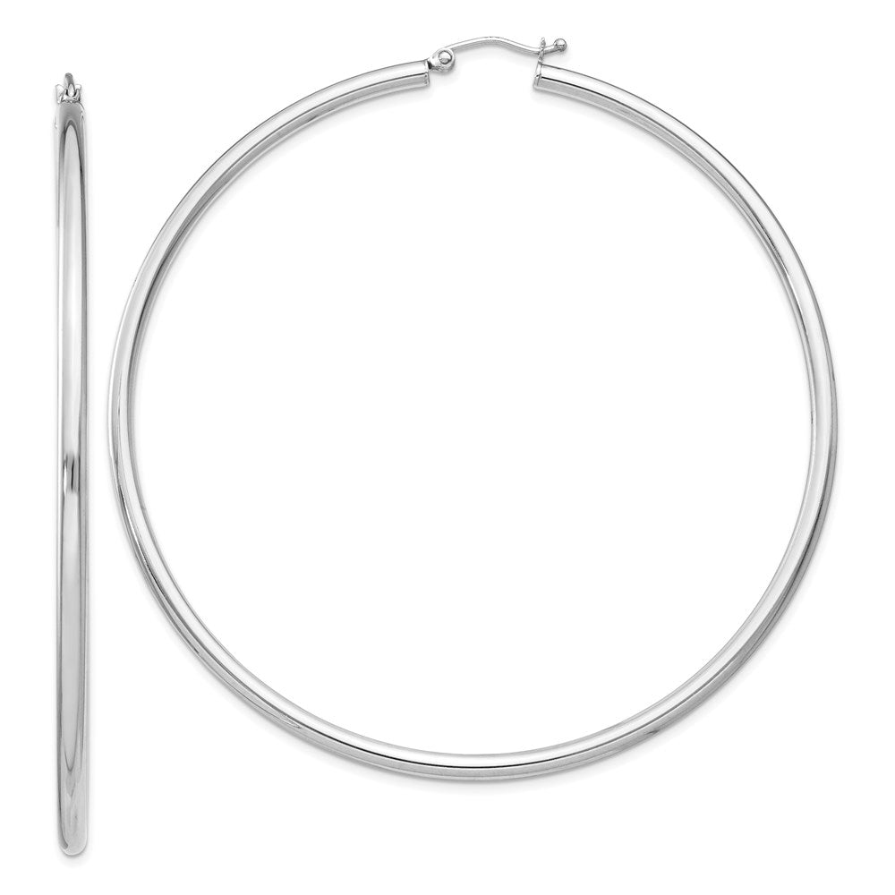 Sterlingsilber Rhodiniert 2.5mm Rund Creolen