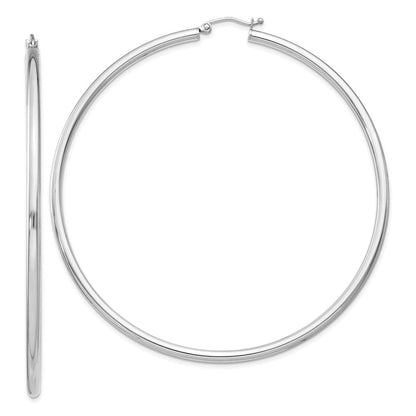 Sterlingsilber Rhodiniert 2.5mm Rund Creolen