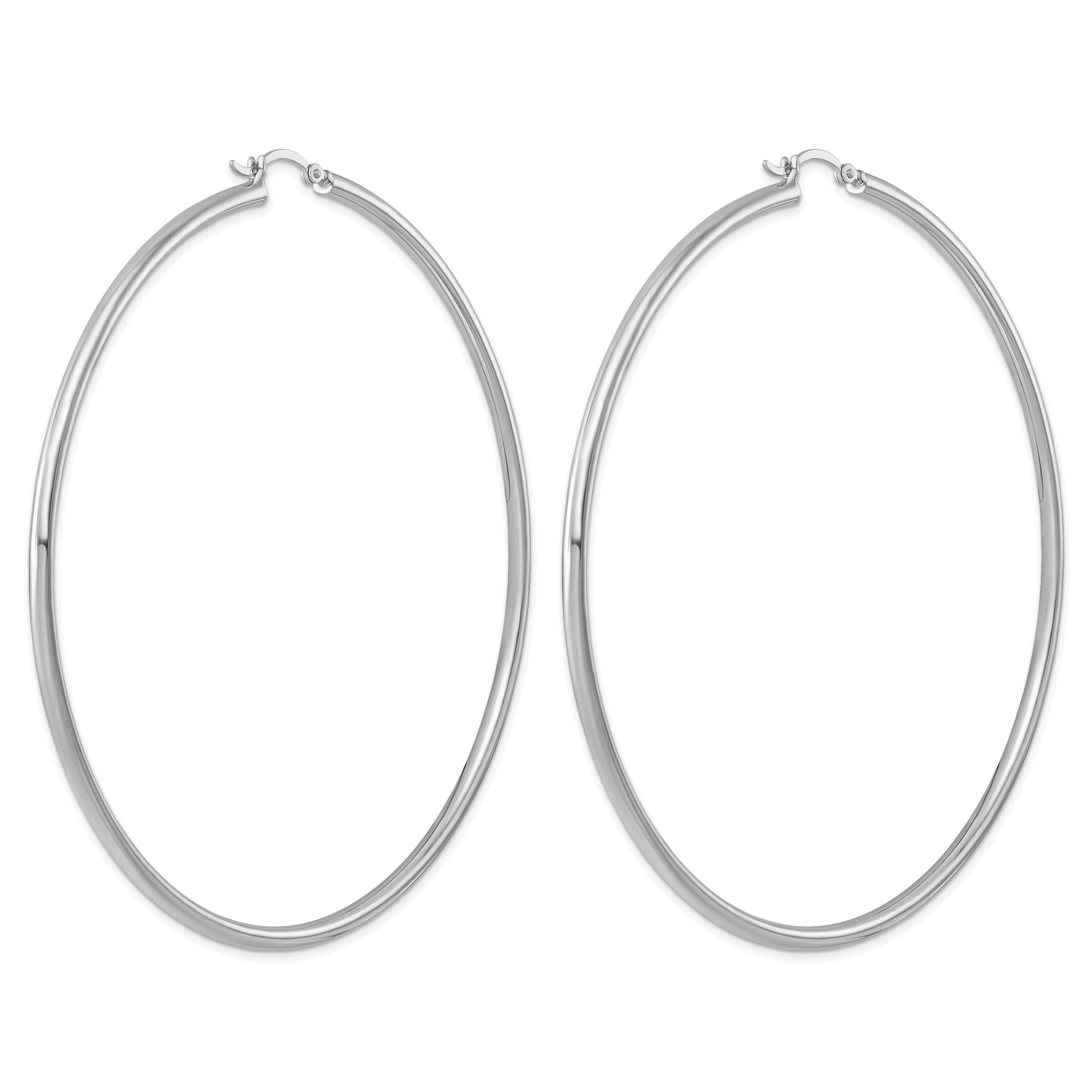 Sterlingsilber Rhodiniert 2.5mm Rund Creolen