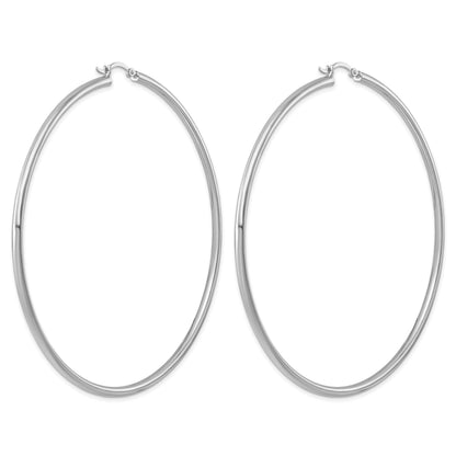 Sterlingsilber Rhodiniert 2.5mm Rund Creolen