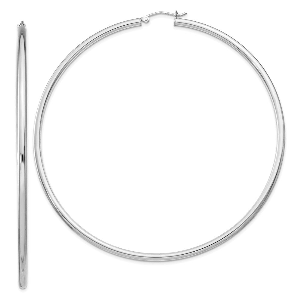 Sterlingsilber Rhodiniert 2.5mm Rund Creolen
