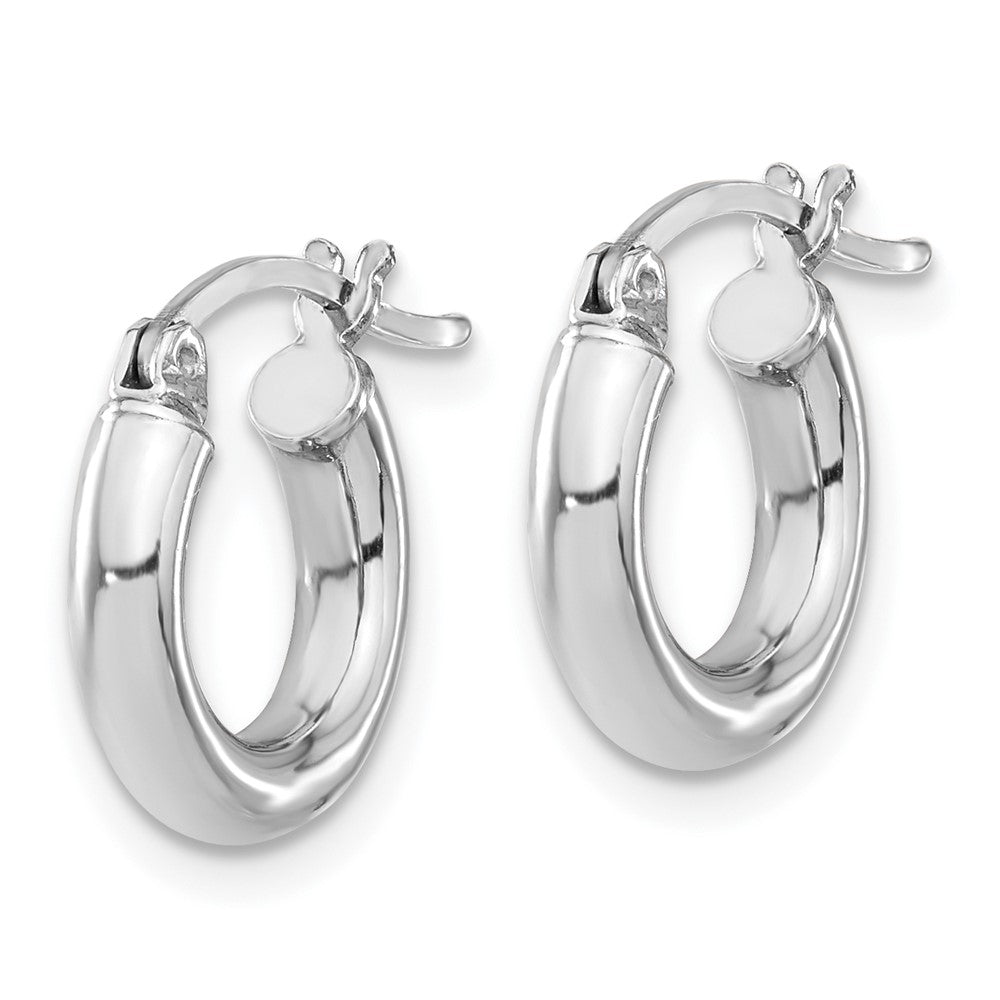 Sterlingsilber Rhodiniert 3mm Rund Creolen