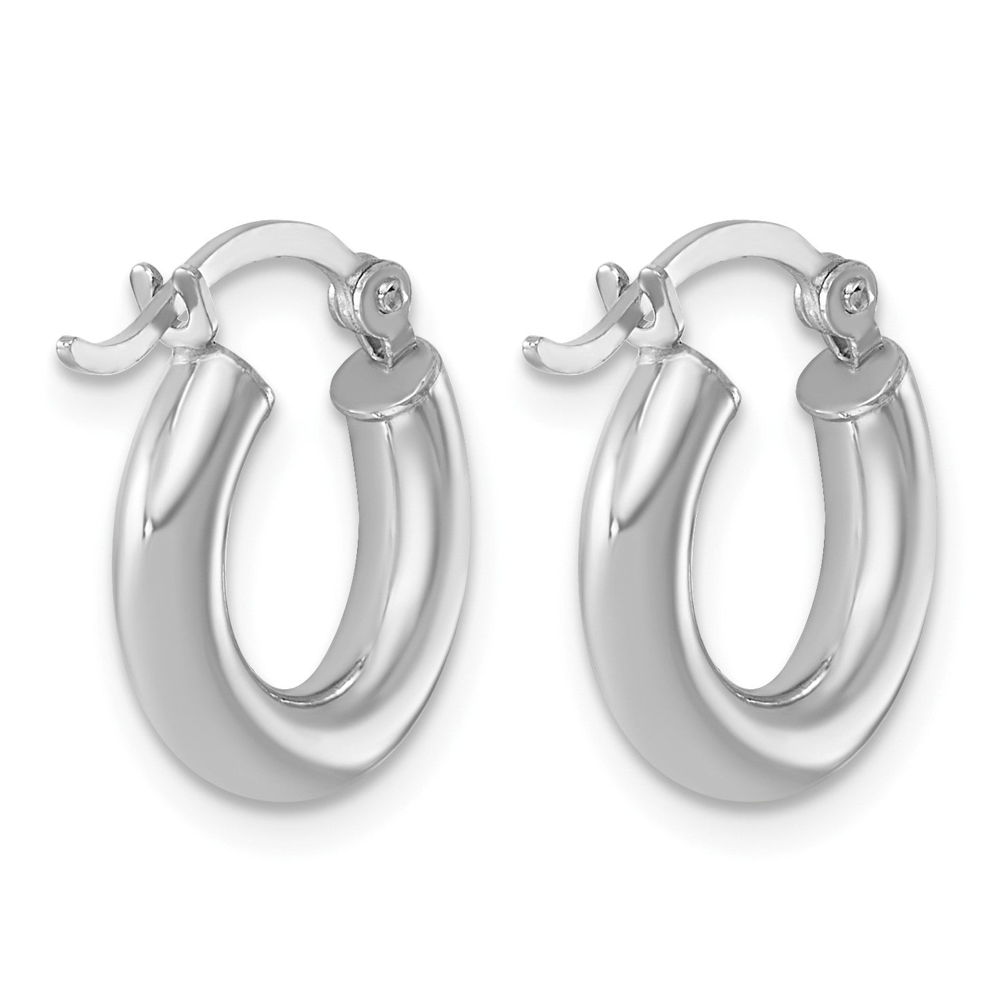 Sterlingsilber Rhodiniert 3mm Rund Creolen