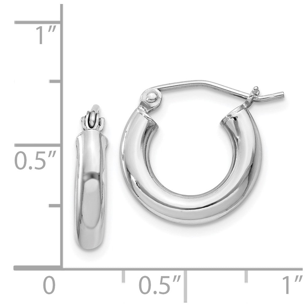 Sterlingsilber Rhodiniert 3mm Rund Creolen