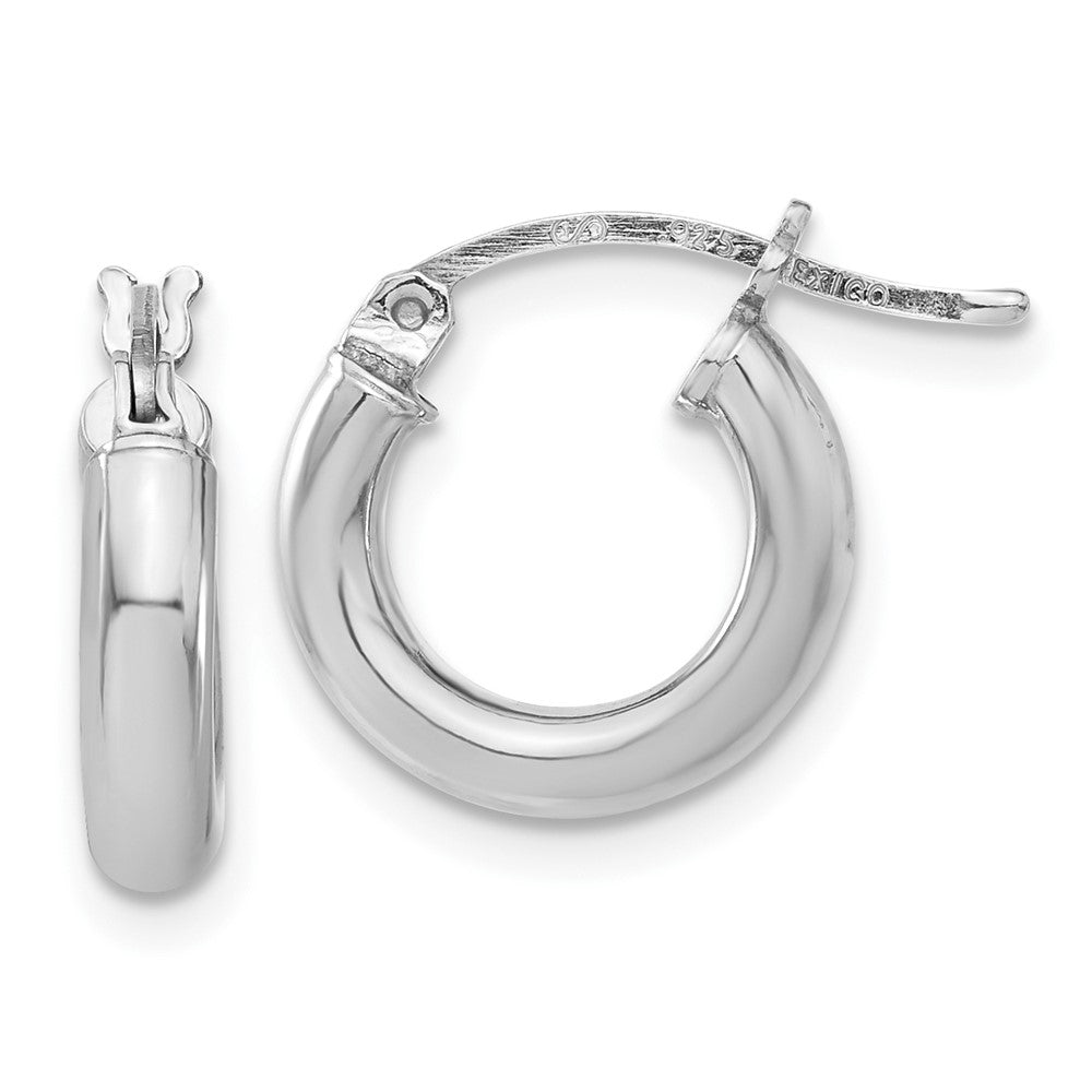 Sterlingsilber Rhodiniert 3mm Rund Creolen