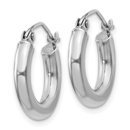 Sterlingsilber Rhodiniert 3mm Rund Creolen