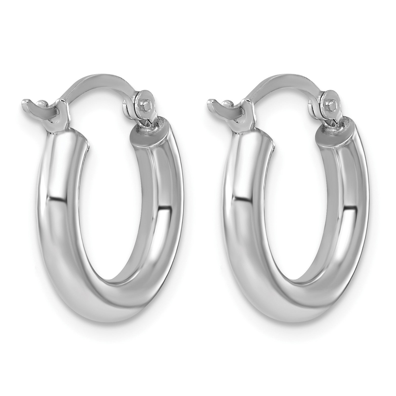 Sterlingsilber Rhodiniert 3mm Rund Creolen