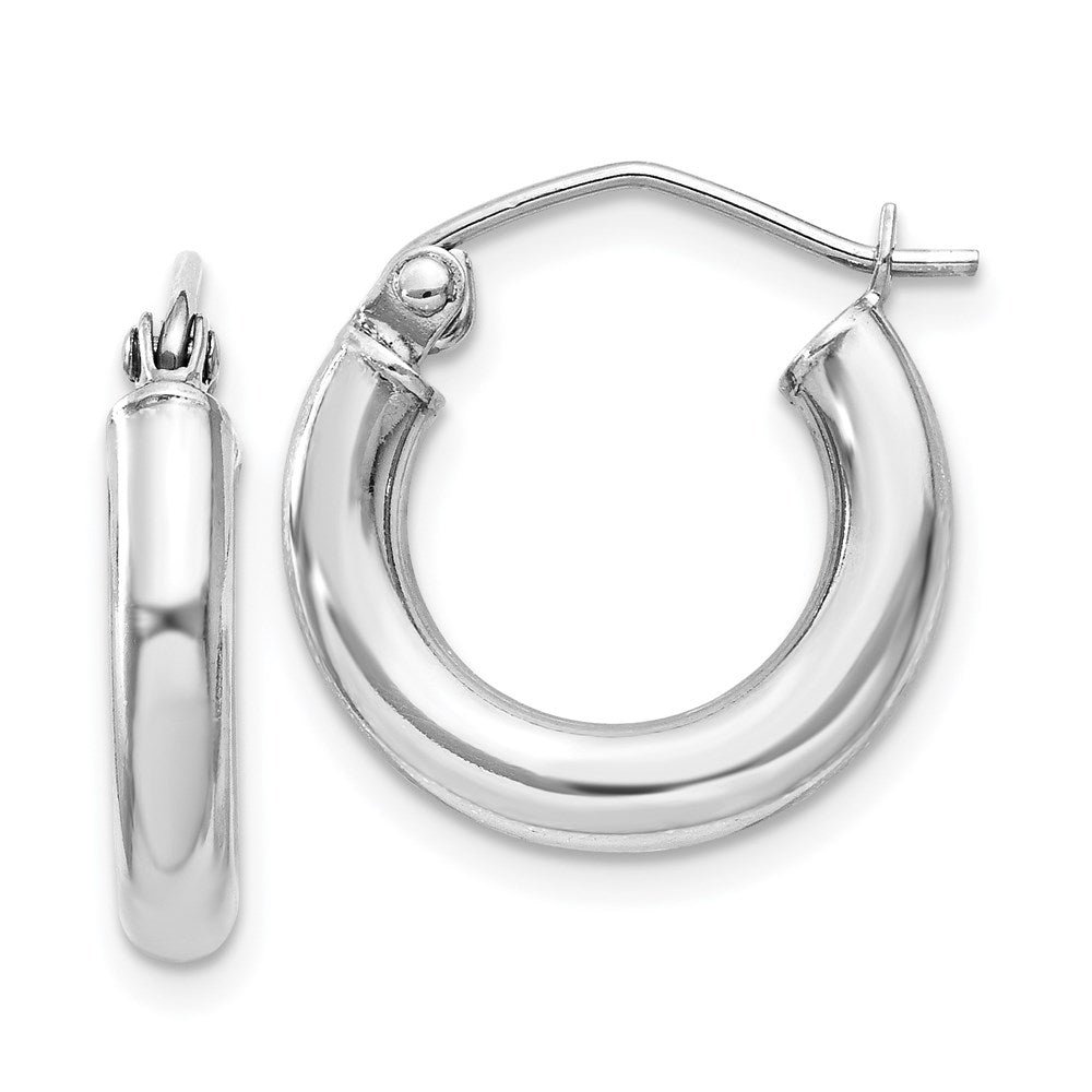 Sterlingsilber Rhodiniert 3mm Rund Creolen