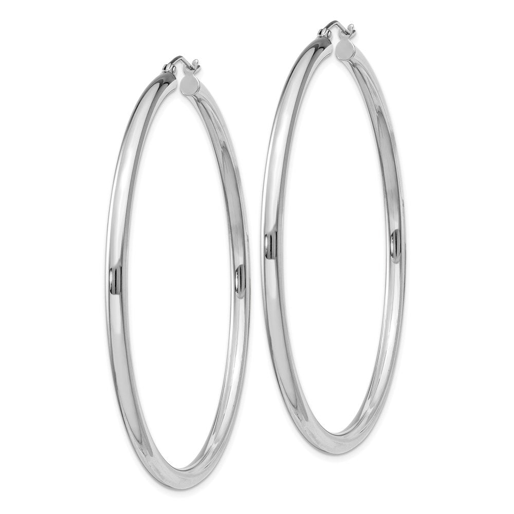 Sterlingsilber Rhodiniert 3mm Rund Creolen