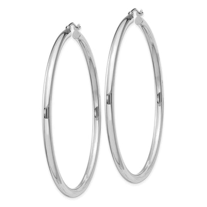 Sterlingsilber Rhodiniert 3mm Rund Creolen