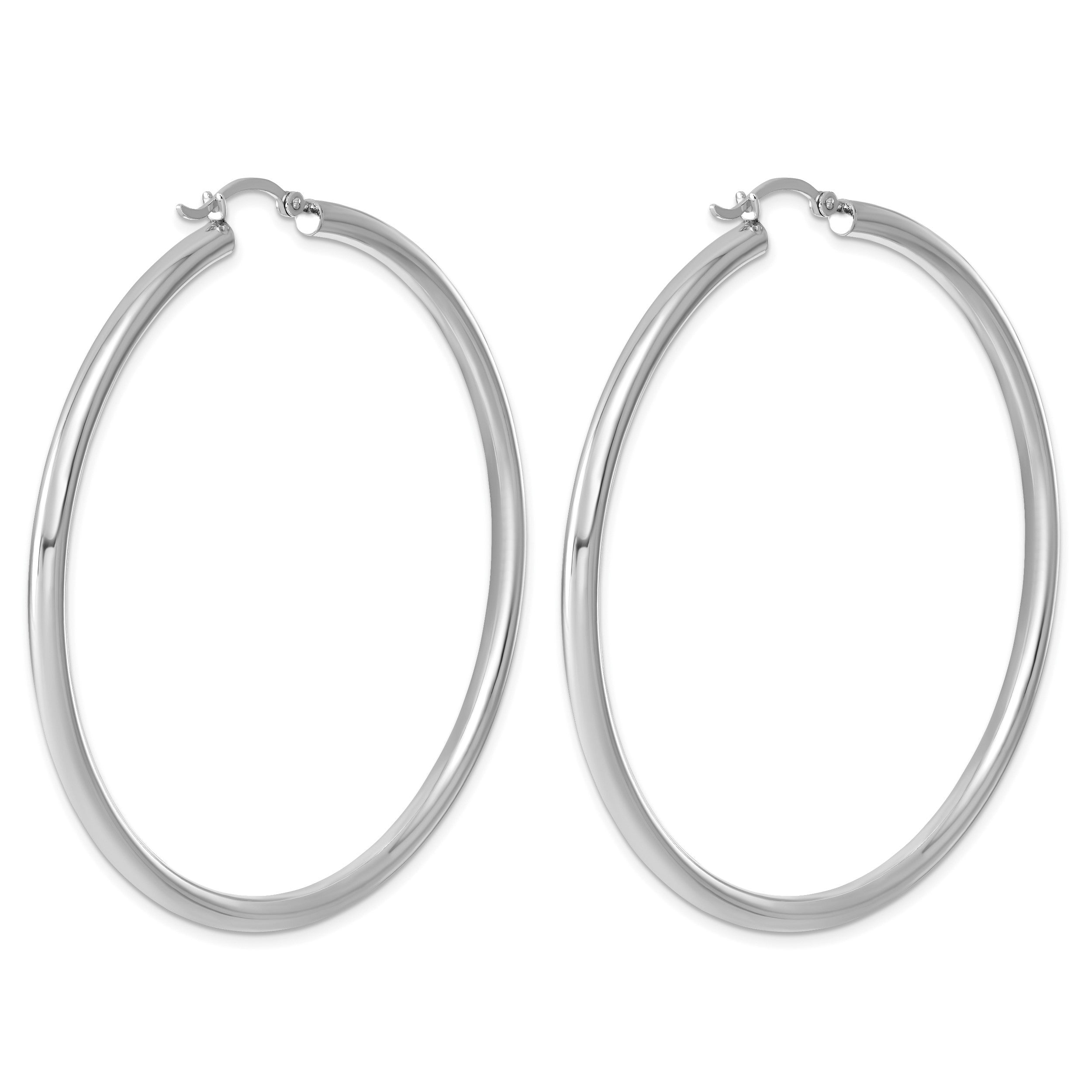 Sterlingsilber Rhodiniert 3mm Rund Creolen