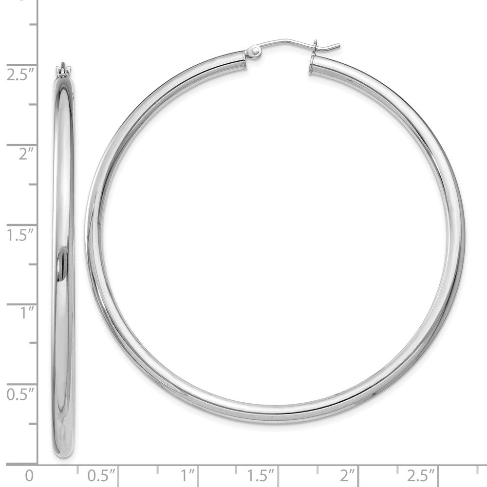 Sterlingsilber Rhodiniert 3mm Rund Creolen