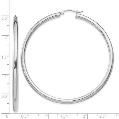 Sterlingsilber Rhodiniert 3mm Rund Creolen