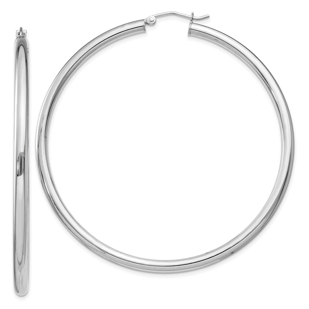 Sterlingsilber Rhodiniert 3mm Rund Creolen