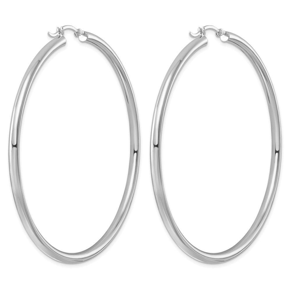 Sterlingsilber Rhodiniert 3mm Rund Creolen