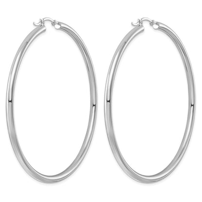 Sterlingsilber Rhodiniert 3mm Rund Creolen