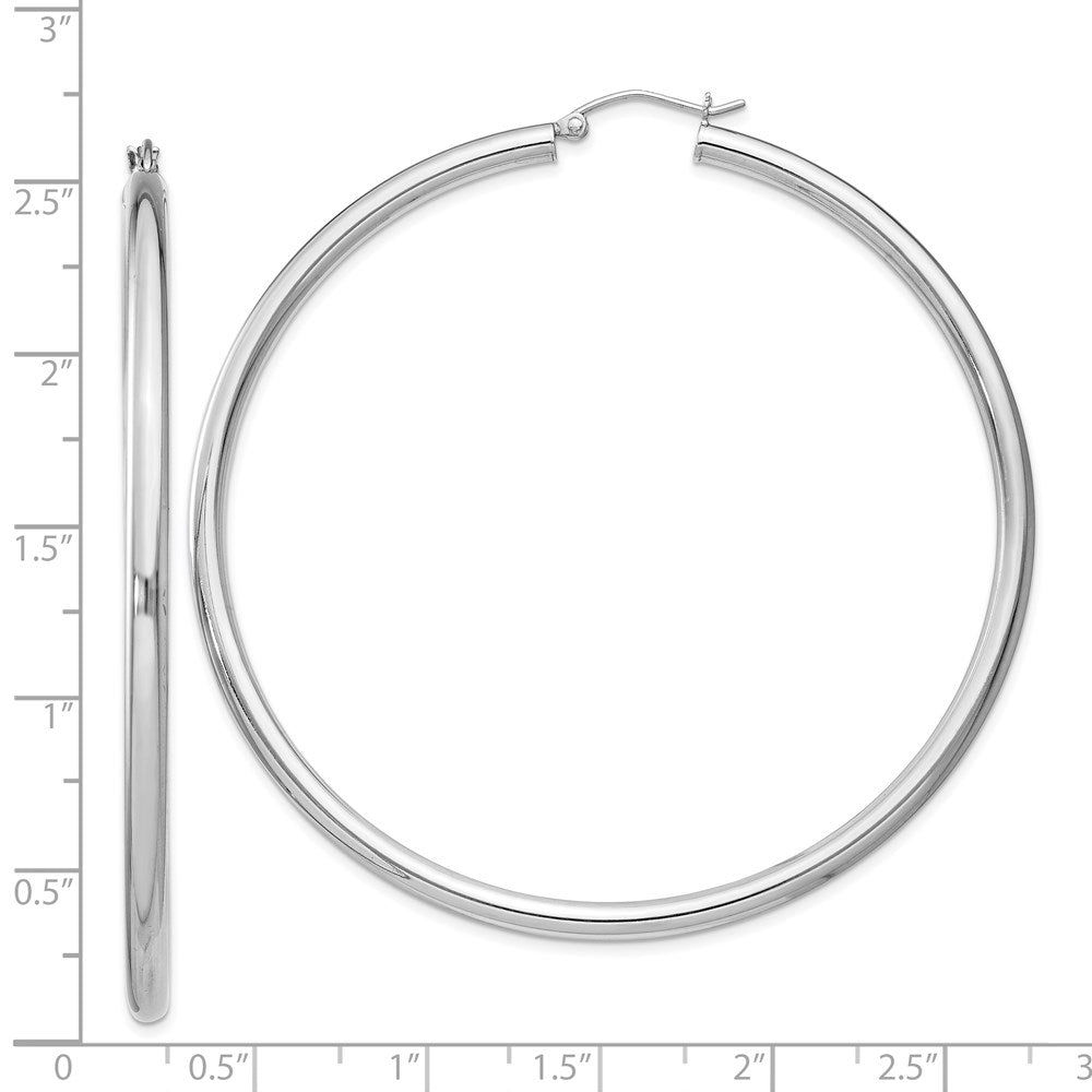 Sterlingsilber Rhodiniert 3mm Rund Creolen