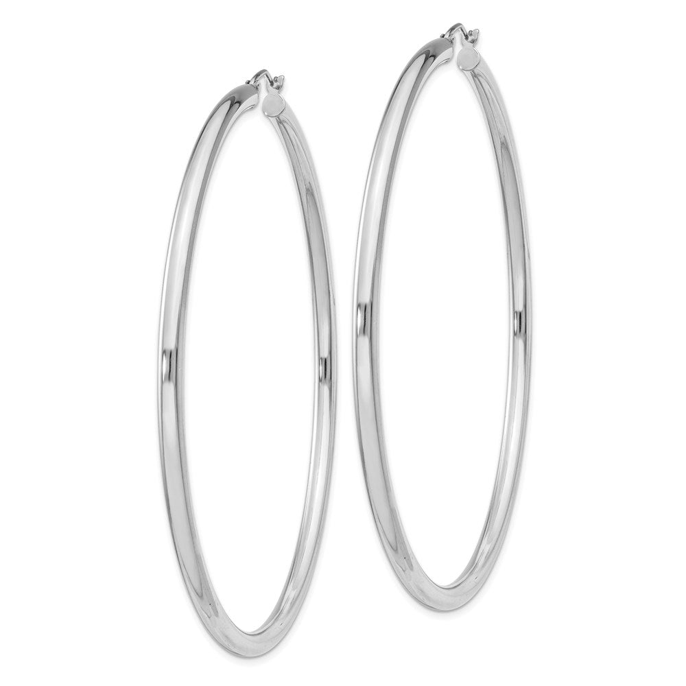 Sterlingsilber Rhodiniert 3mm Rund Creolen