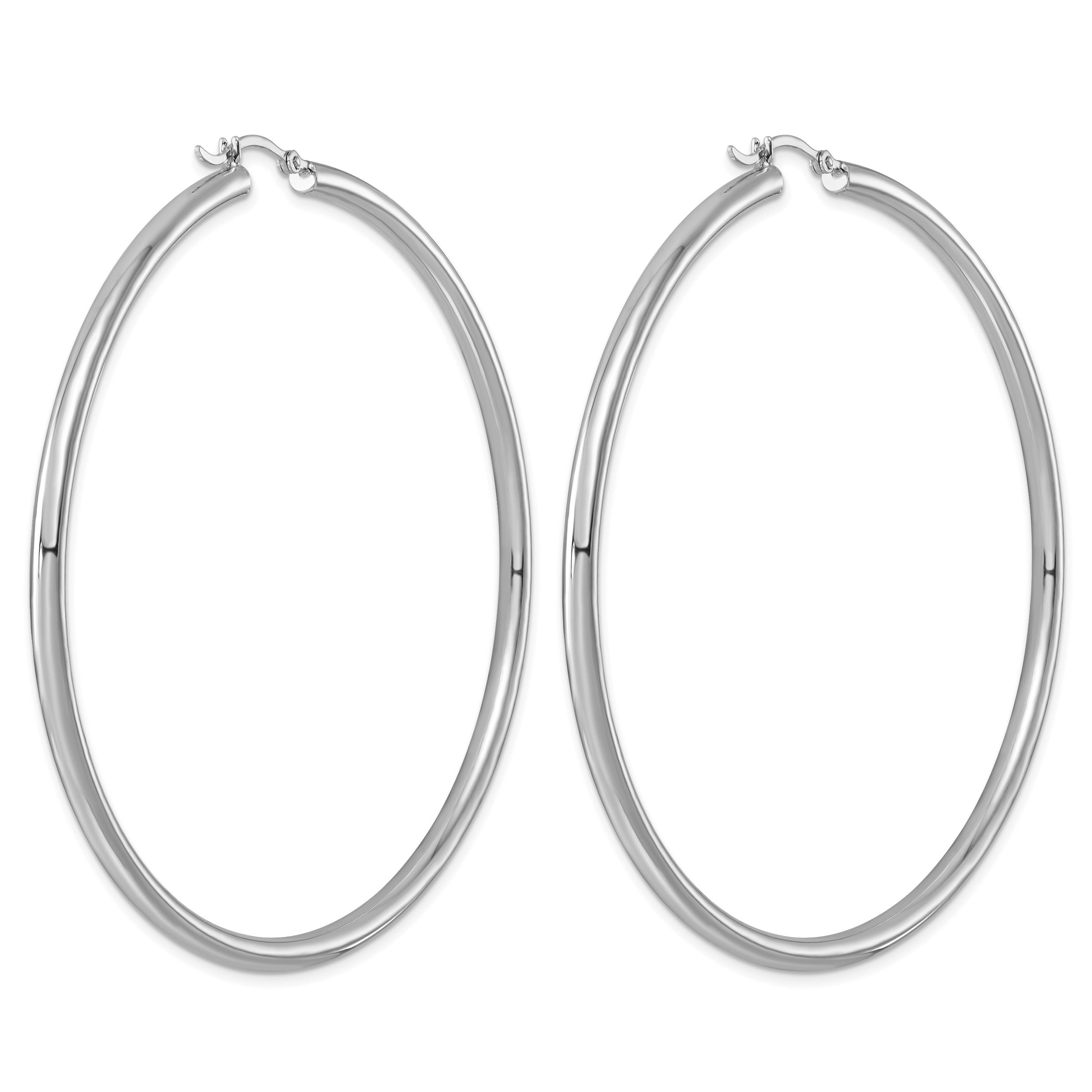 Sterlingsilber Rhodiniert 3mm Rund Creolen