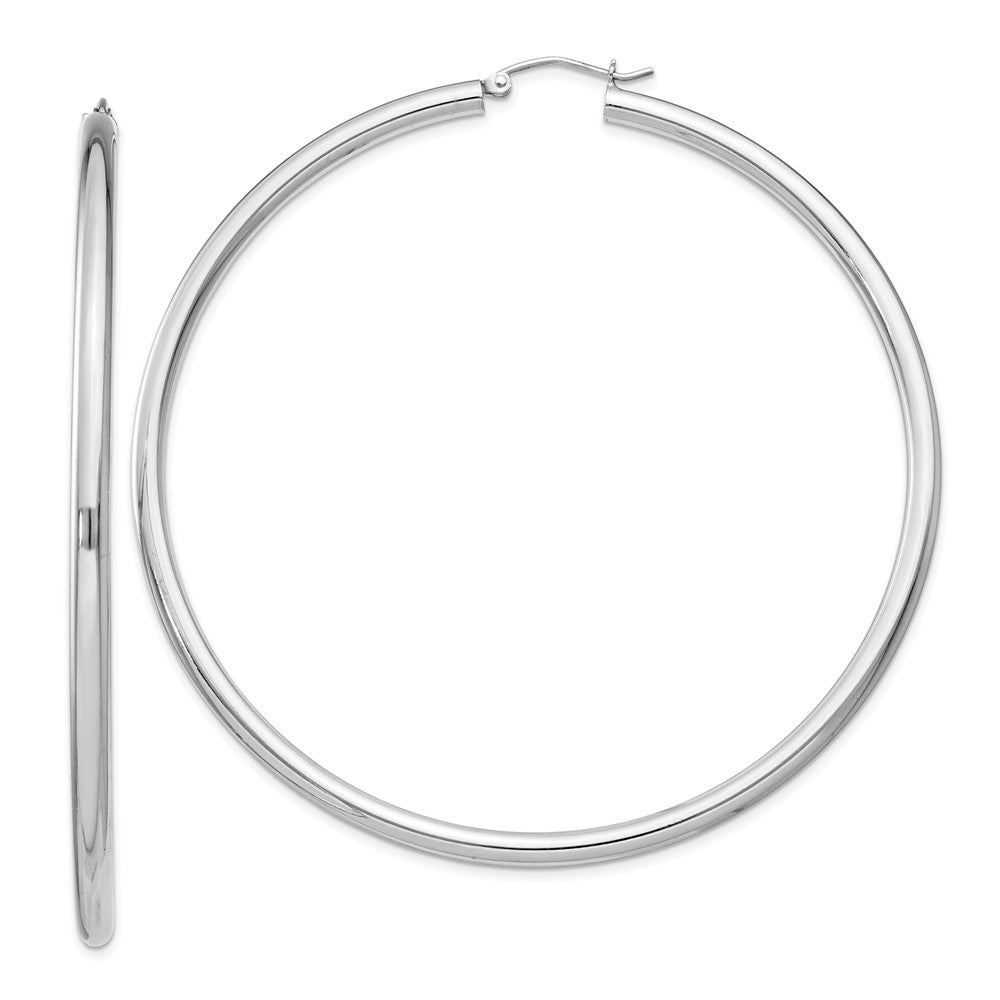 Sterlingsilber Rhodiniert 3mm Rund Creolen