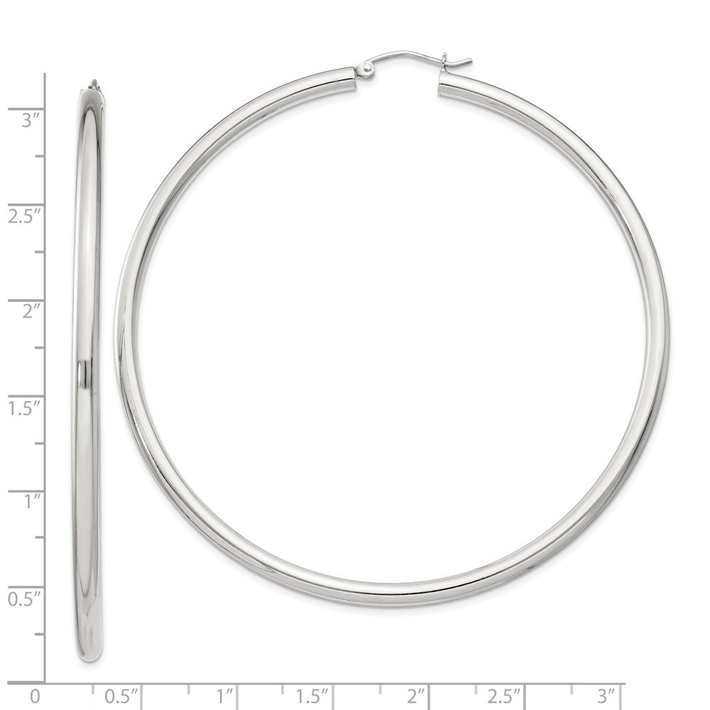 Sterlingsilber 3mm Rund Creolen