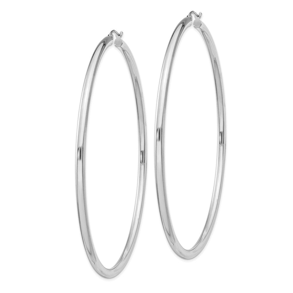 Sterlingsilber Rhodiniert 3mm Rund Creolen