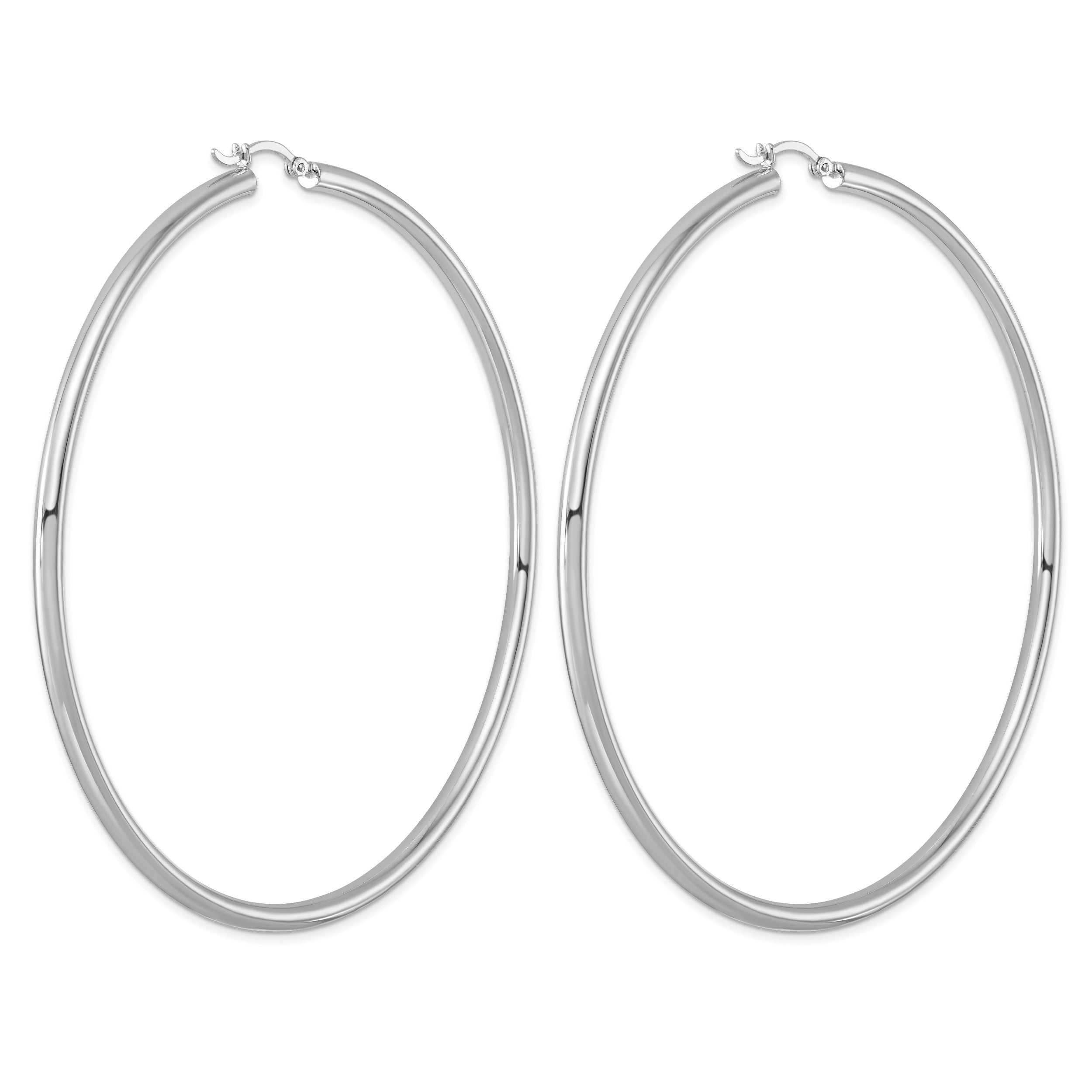 Sterlingsilber Rhodiniert 3mm Rund Creolen