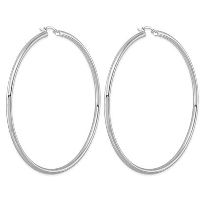 Sterlingsilber Rhodiniert 3mm Rund Creolen