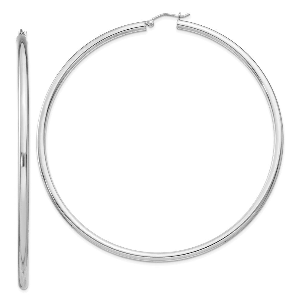 Sterlingsilber Rhodiniert 3mm Rund Creolen