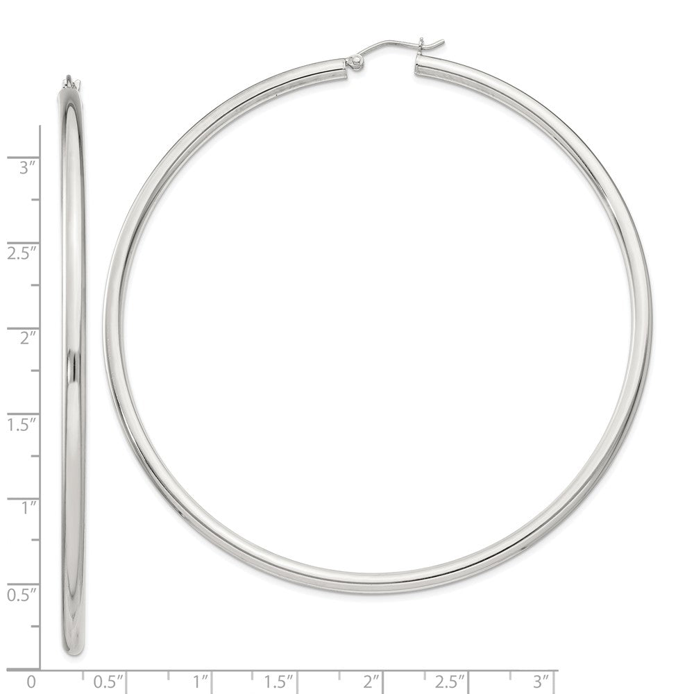Sterlingsilber 3mm Rund Creolen