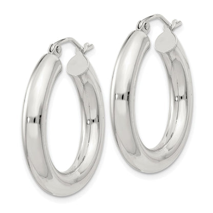 Sterlingsilber 4mm Rund Creolen