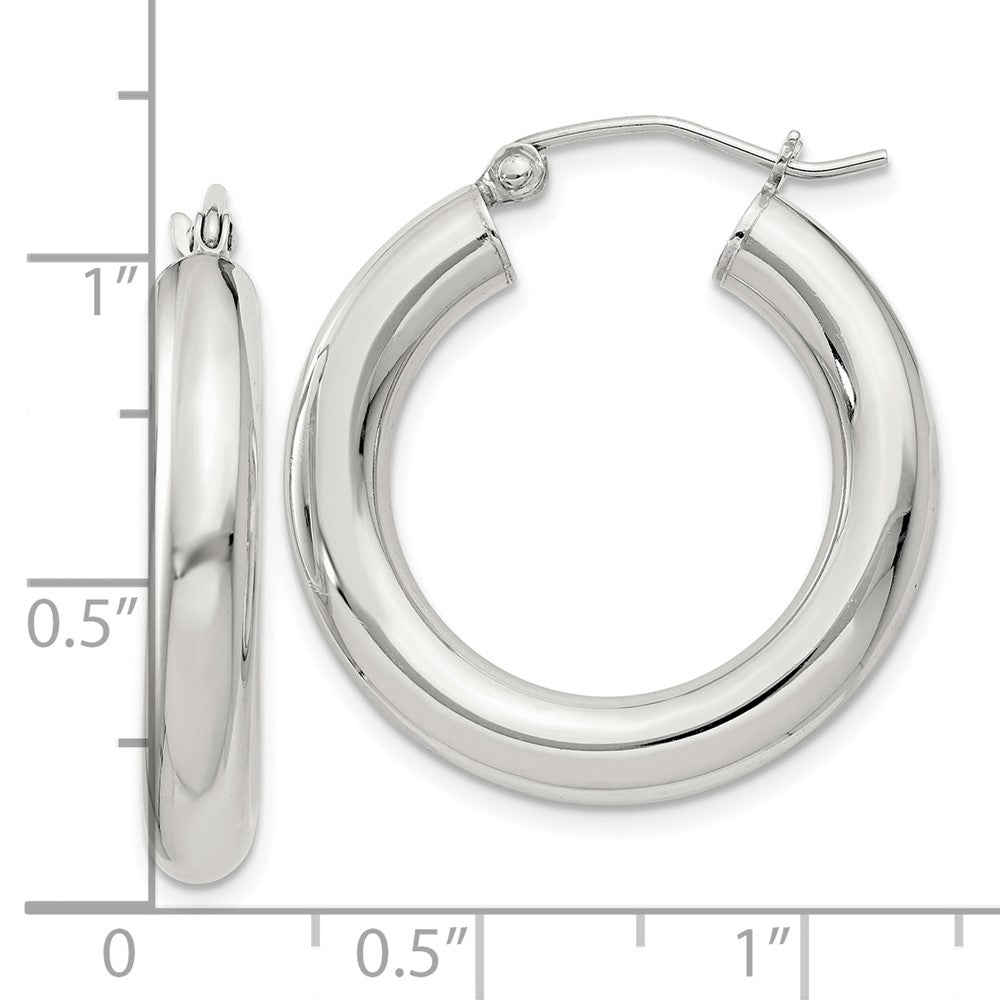 Sterlingsilber 4mm Rund Creolen