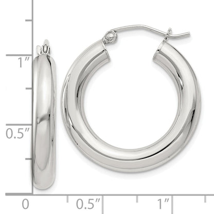Sterlingsilber 4mm Rund Creolen