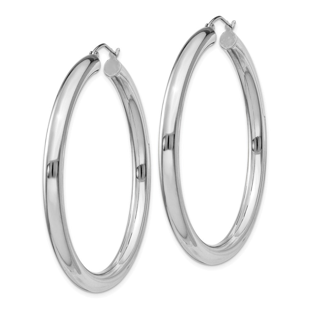 Sterlingsilber Rhodiniert 4mm Rund Creolen