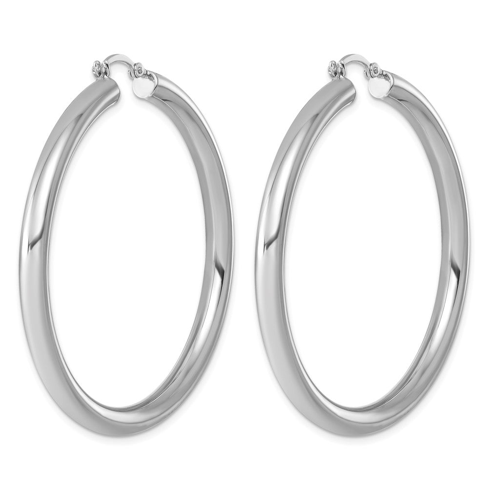 Sterlingsilber Rhodiniert 4mm Rund Creolen